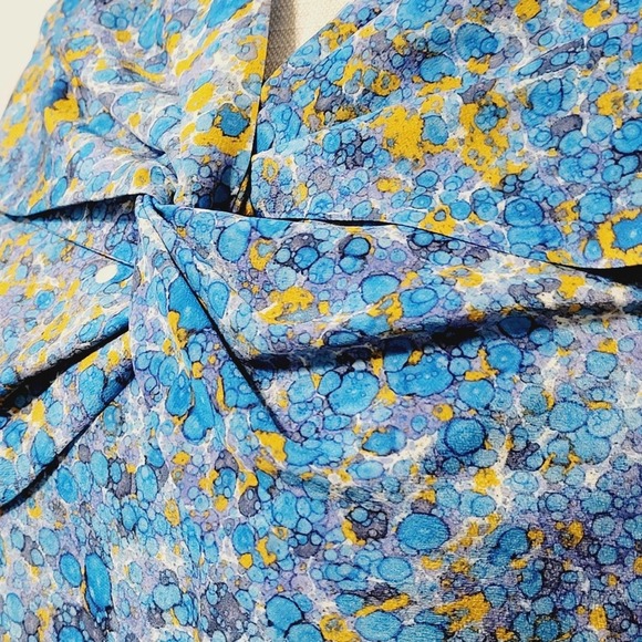 The Fold London Silk Cottage Floral Front Twist Long Sleeve Blouse Women 2 - Picture 4 of 8